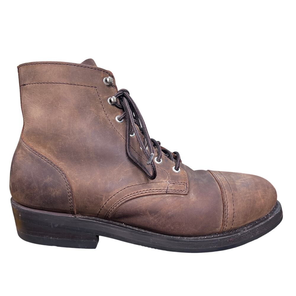 Thursday x Rose Anvil Heritage Brown Leather Captain Boots Size 11